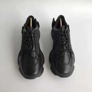 Men's Cross-tied Genuine Cow Leather Solid Pattern Casual Shoes - GeraldBlack.com