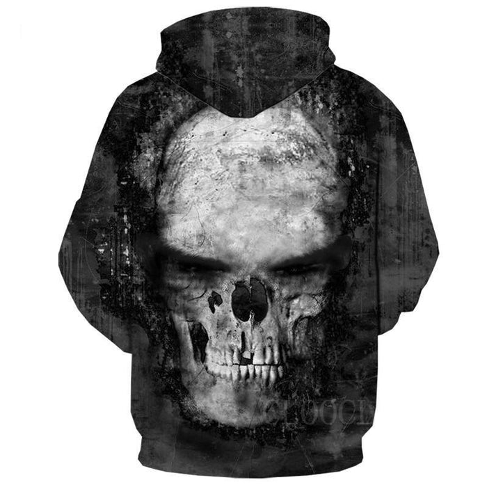 Casual Unisex Plus Size Skull 3D Printed Oversized Pullover Sweatshirt Hoodies - SolaceConnect.com