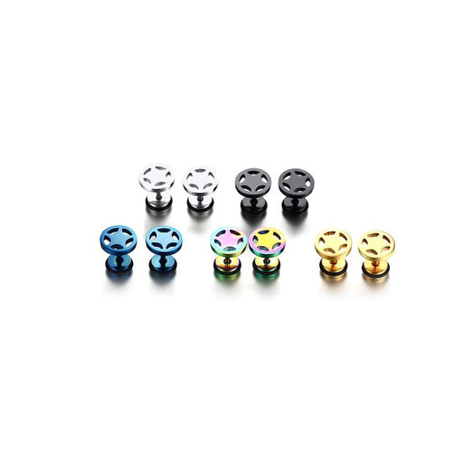 Cool Pentagram Stainless Steel Stud Earrings for Men Available in 5 Colors  -  GeraldBlack.com