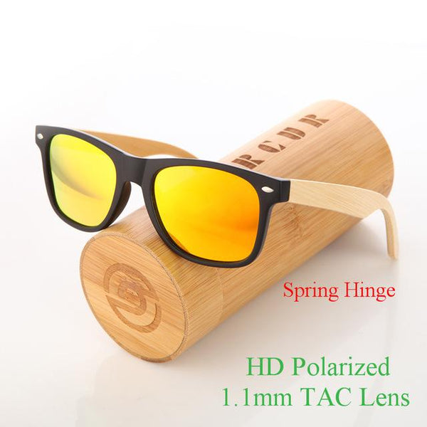 Handmade Bamboo Wooden Sunglasses with PC Frame for Men & Women - SolaceConnect.com