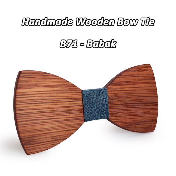 Simple Wooden Cravat Bowties for Groom Wedding Party Formal Business Wear - SolaceConnect.com