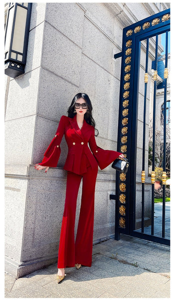Spring autumn office lady Fashion casual slim women coat pants sets suits clothing  -  GeraldBlack.com