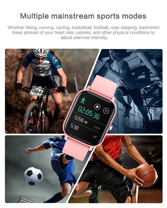 1.4 inch P8 Smart Watch Men Women Full Touch Fitness Tracker Blood Pressure Women Men Sports - SolaceConnect.com