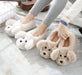 Cute Lucky Dog Anime Home Slippers Women Winter Flip Flops Fashion Ladies Soft Warm Plush Indoor - SolaceConnect.com