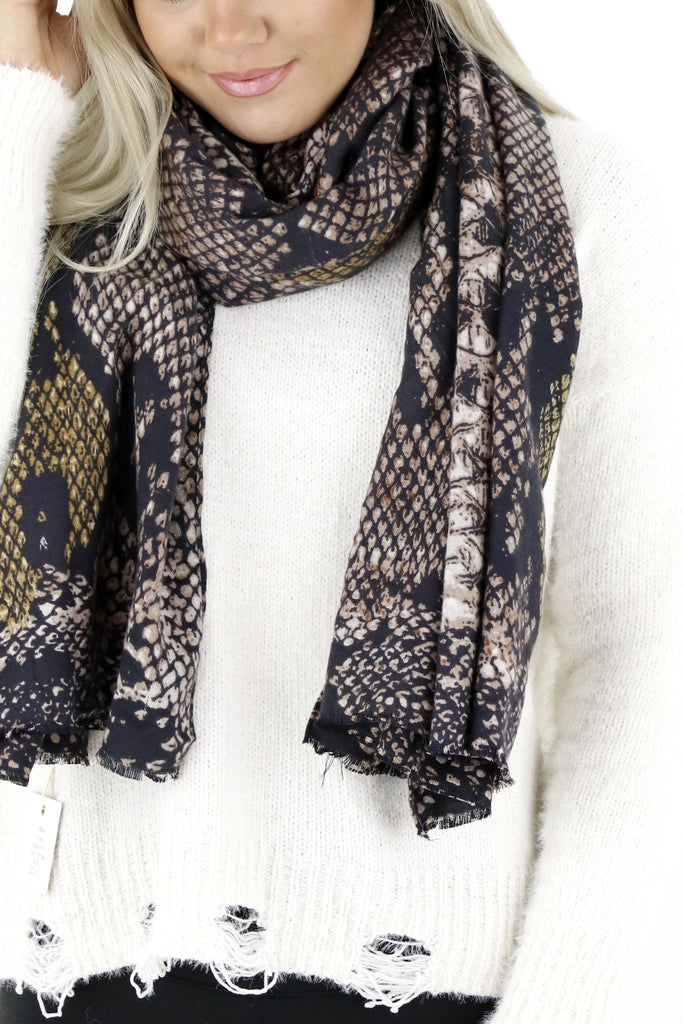 snake print scarf