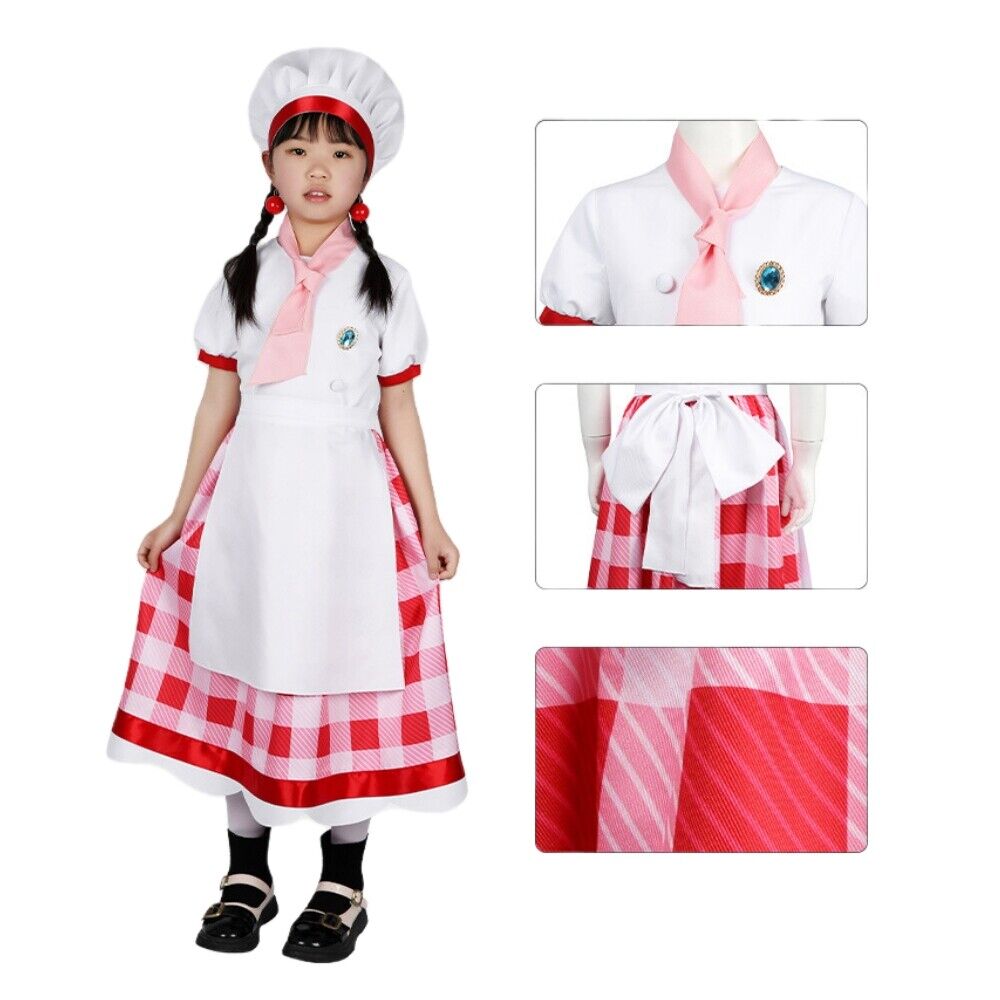 Xcoser Adults/Kids Game Princess Peach: Show Time Patisserie Peach Cosplay Costume Set