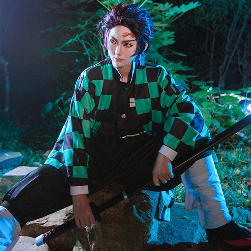 Xcoser Demon Slayer: Kimetsu no Yaiba Tanjiro Kamado Cosplay Costume ...