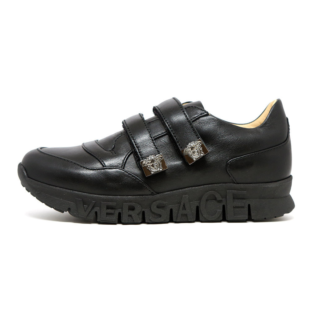 boys black velcro sneakers