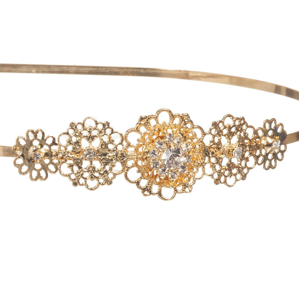 gold floral headband