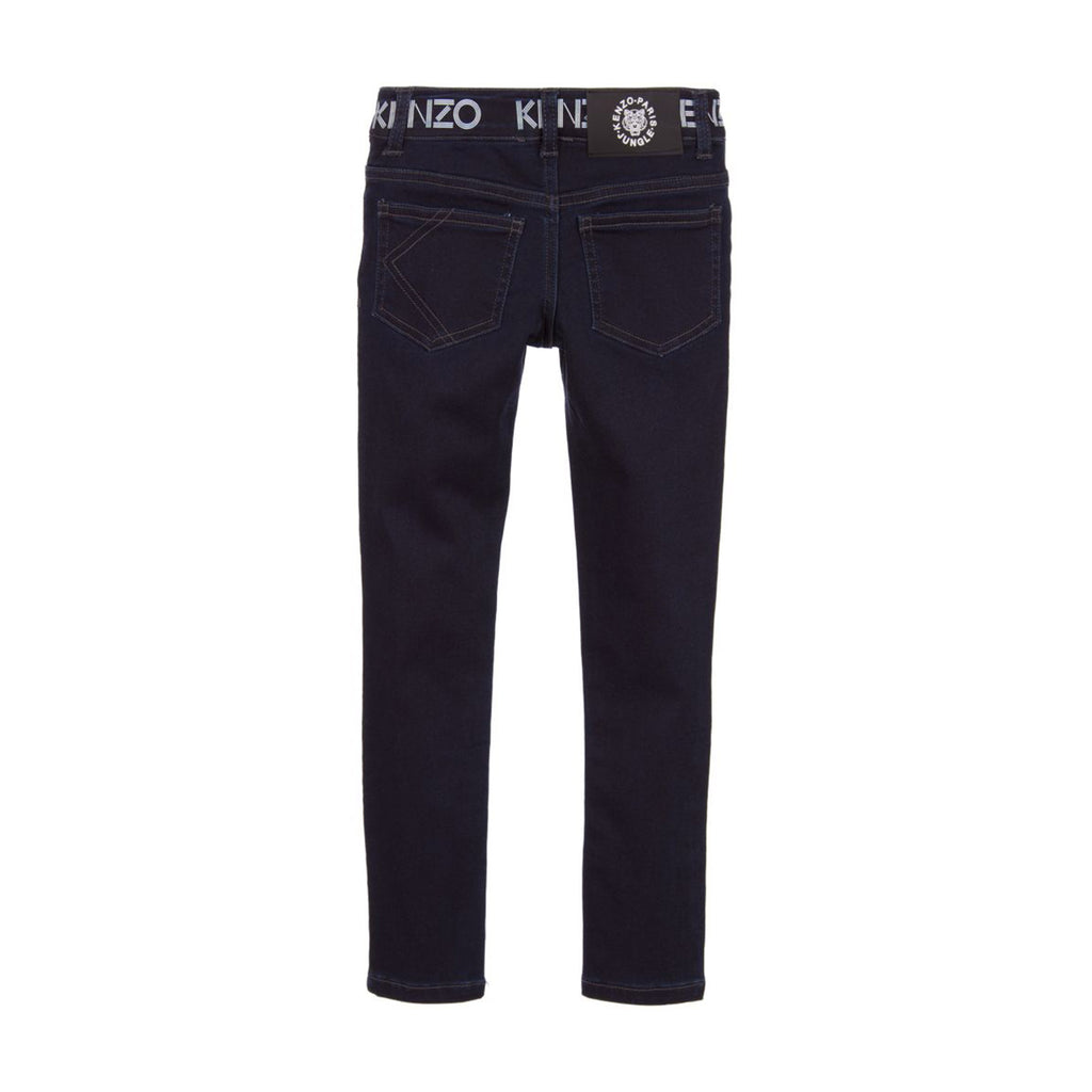 Girls Blue Logo Skinny Denim Jeans Occasion Kids