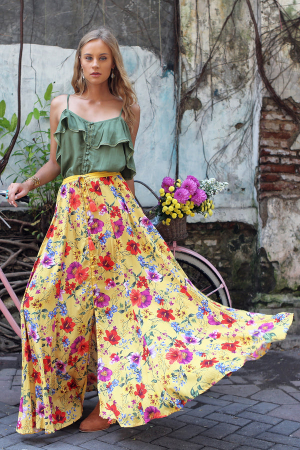 Jamawar Rose Maxi Skirt - Florence Green – Tulle and Batiste