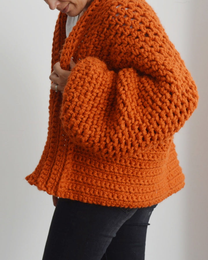 Big Orange Cardi - Downloadable Chunky Crochet Pattern – KNIT SAFARI