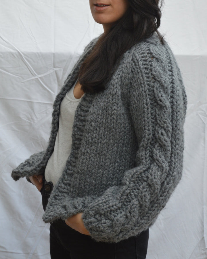 Cable Sleeved Cardi Pattern - Downloadable Chunky Knitting Pattern ...