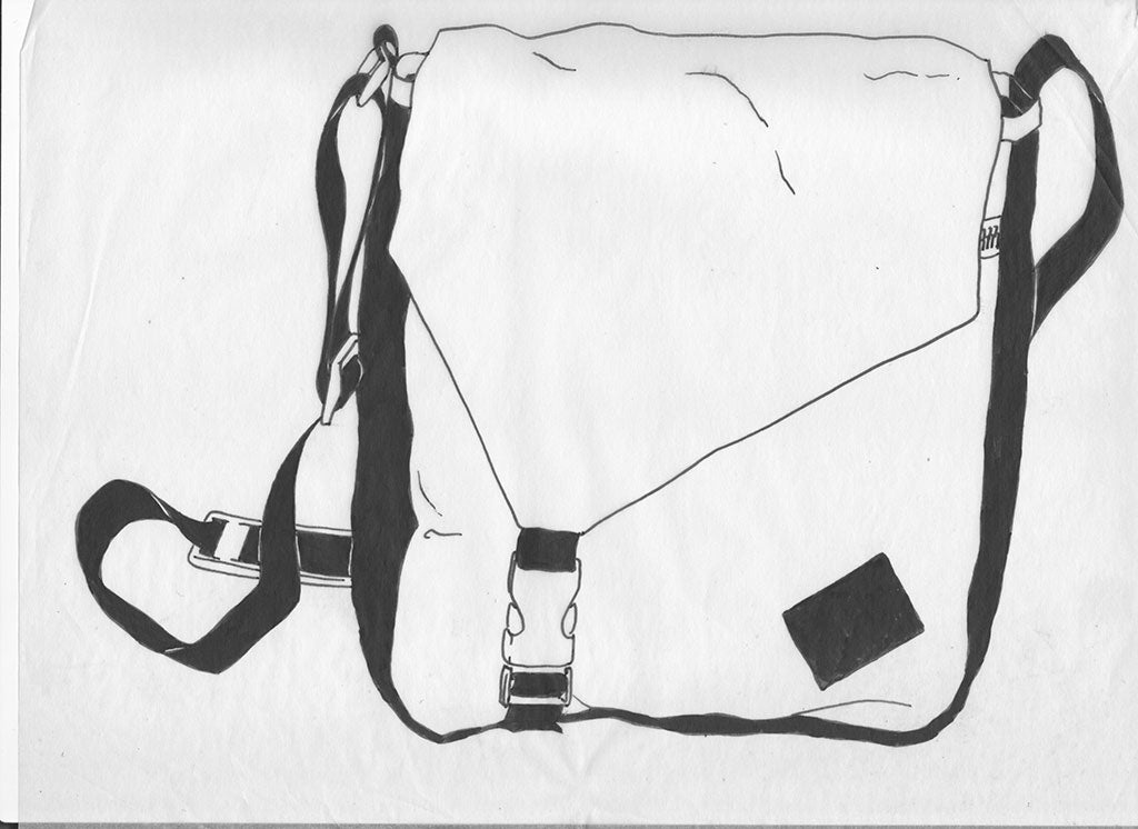 TOM BIHN Cafe Bag sketch circa 1990's.