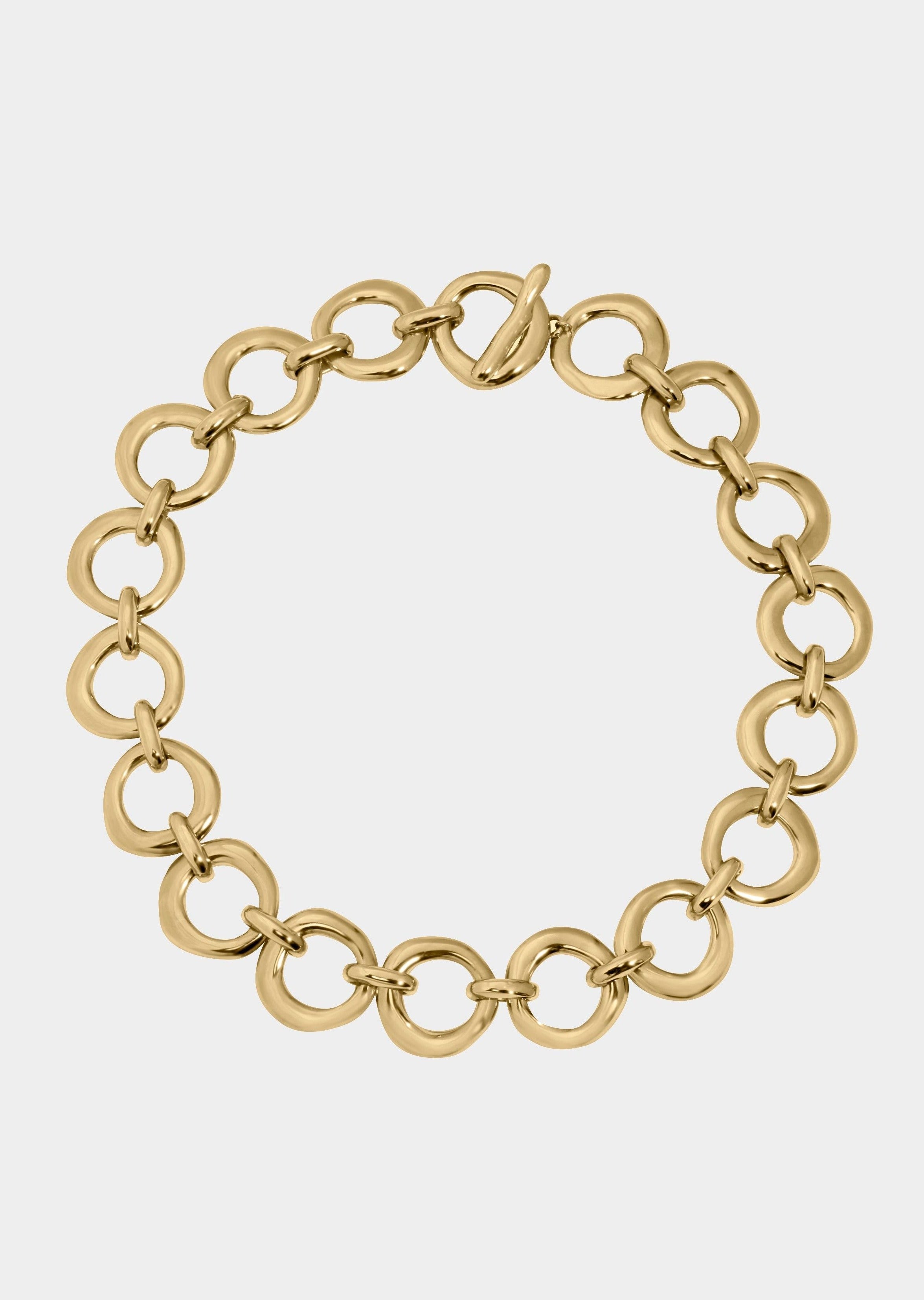 Imperfect Circles Linked Chain Necklace | Bronze 14K