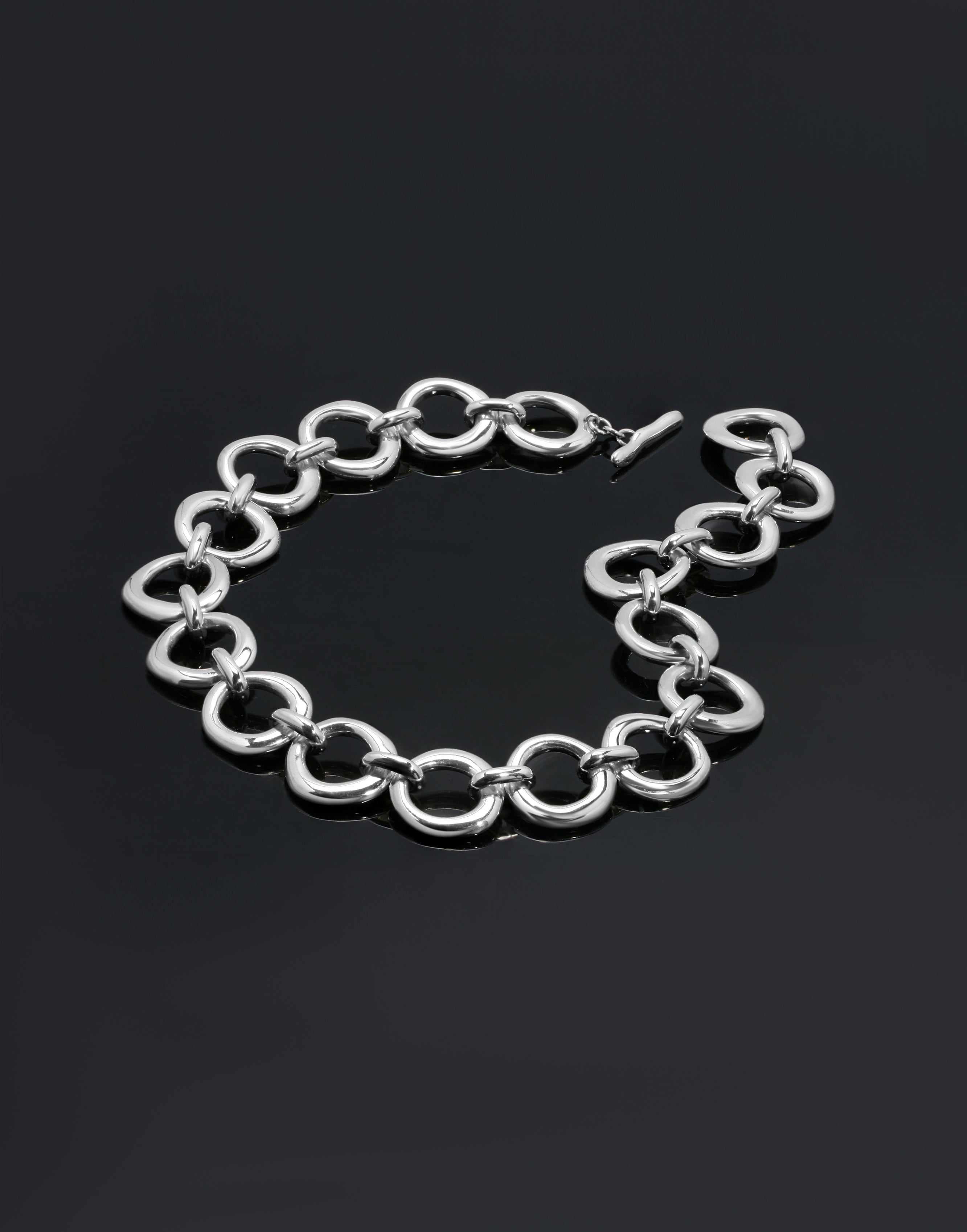 Imperfect Circles Linked Chain Necklace | Sterling Silver