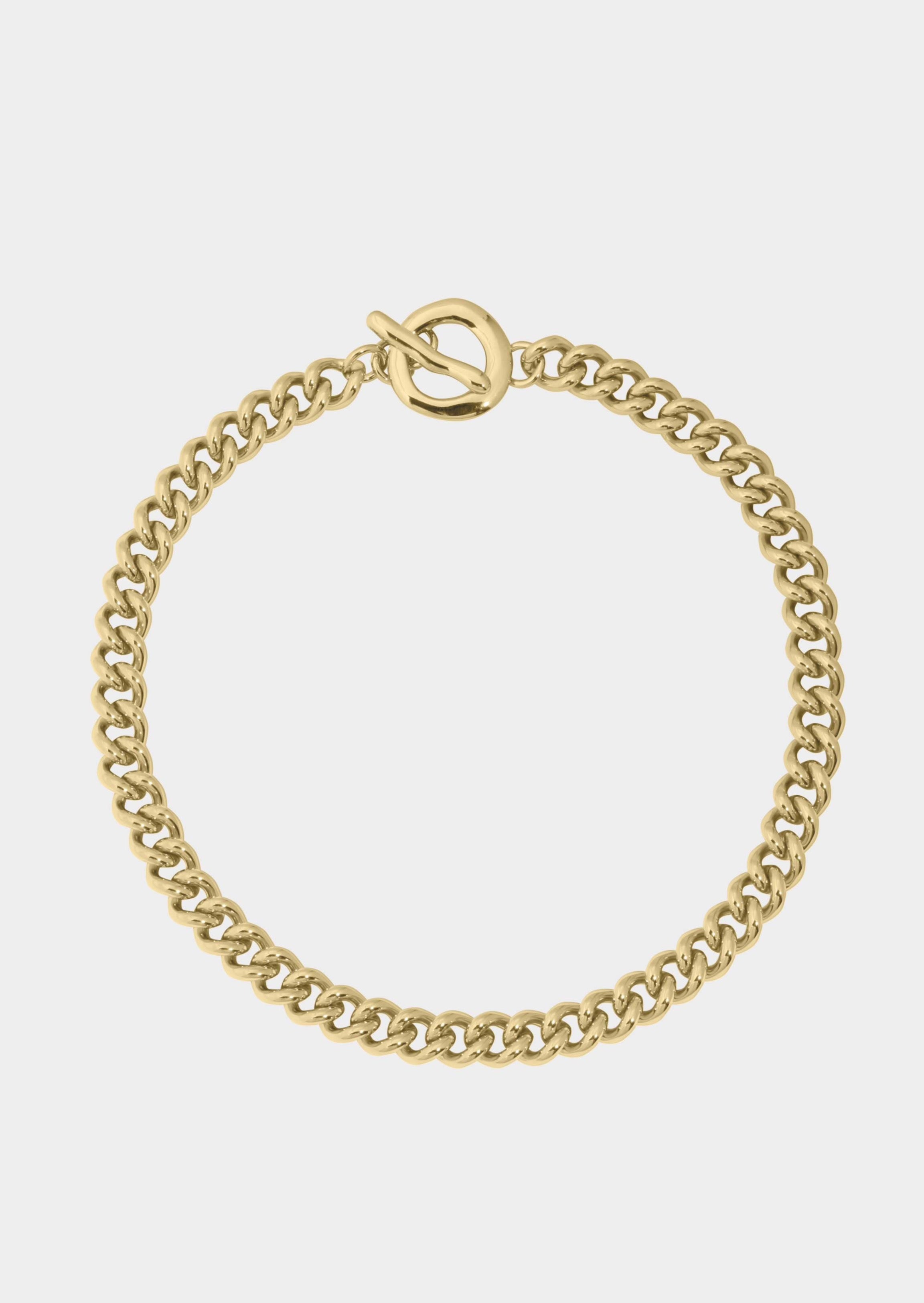 Simple Curb Chain Necklace | Brass 14K