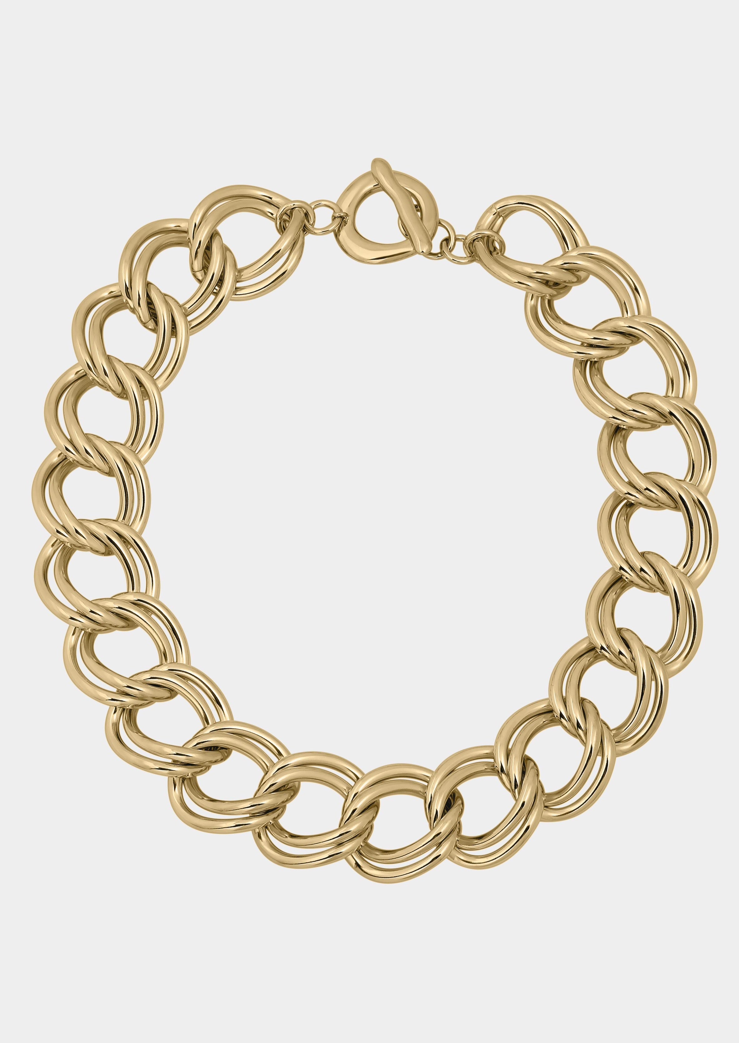Large Parallel Chain Necklace | Brass 14K