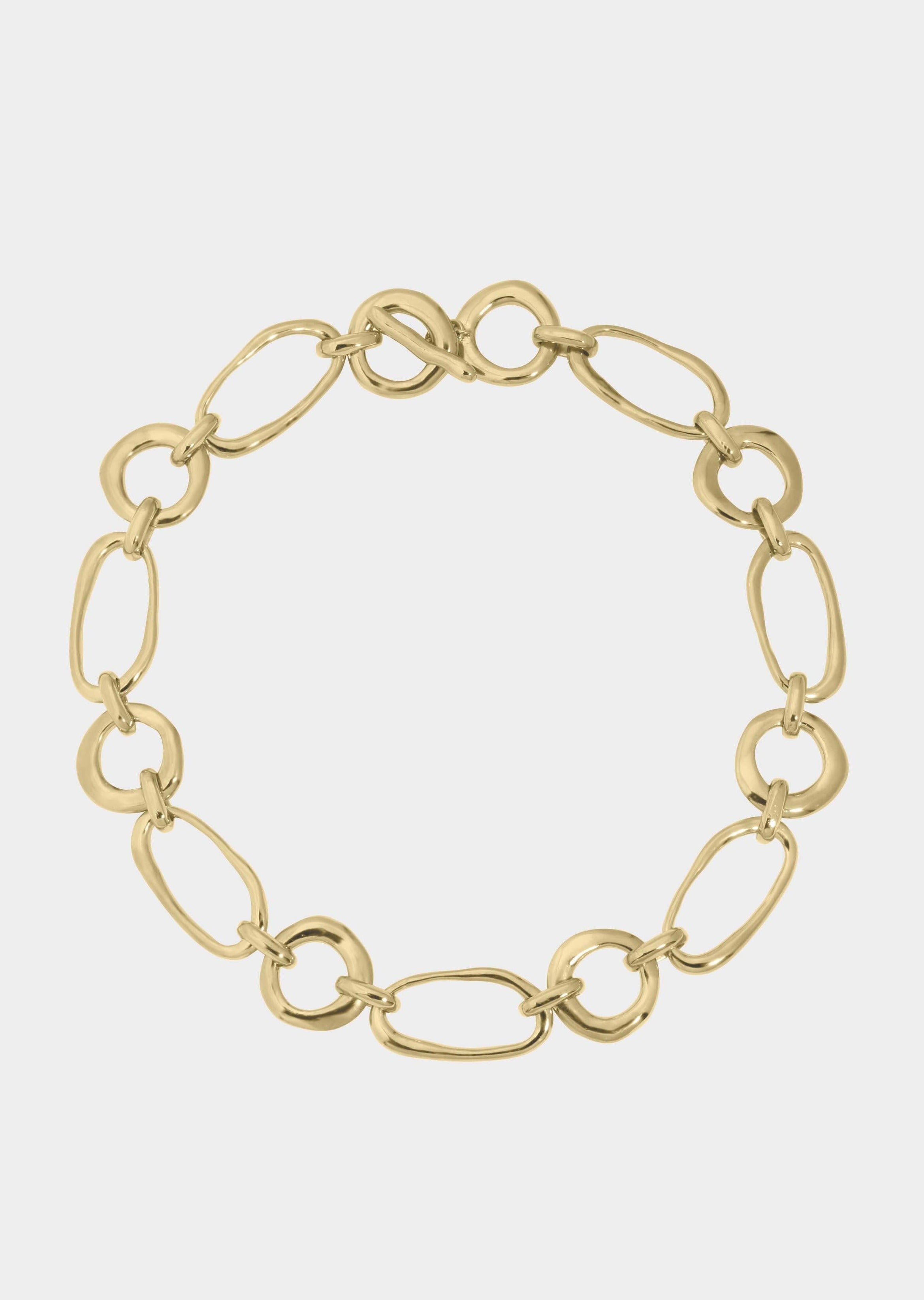 Circle Oval Link Necklace | Bronze 14K