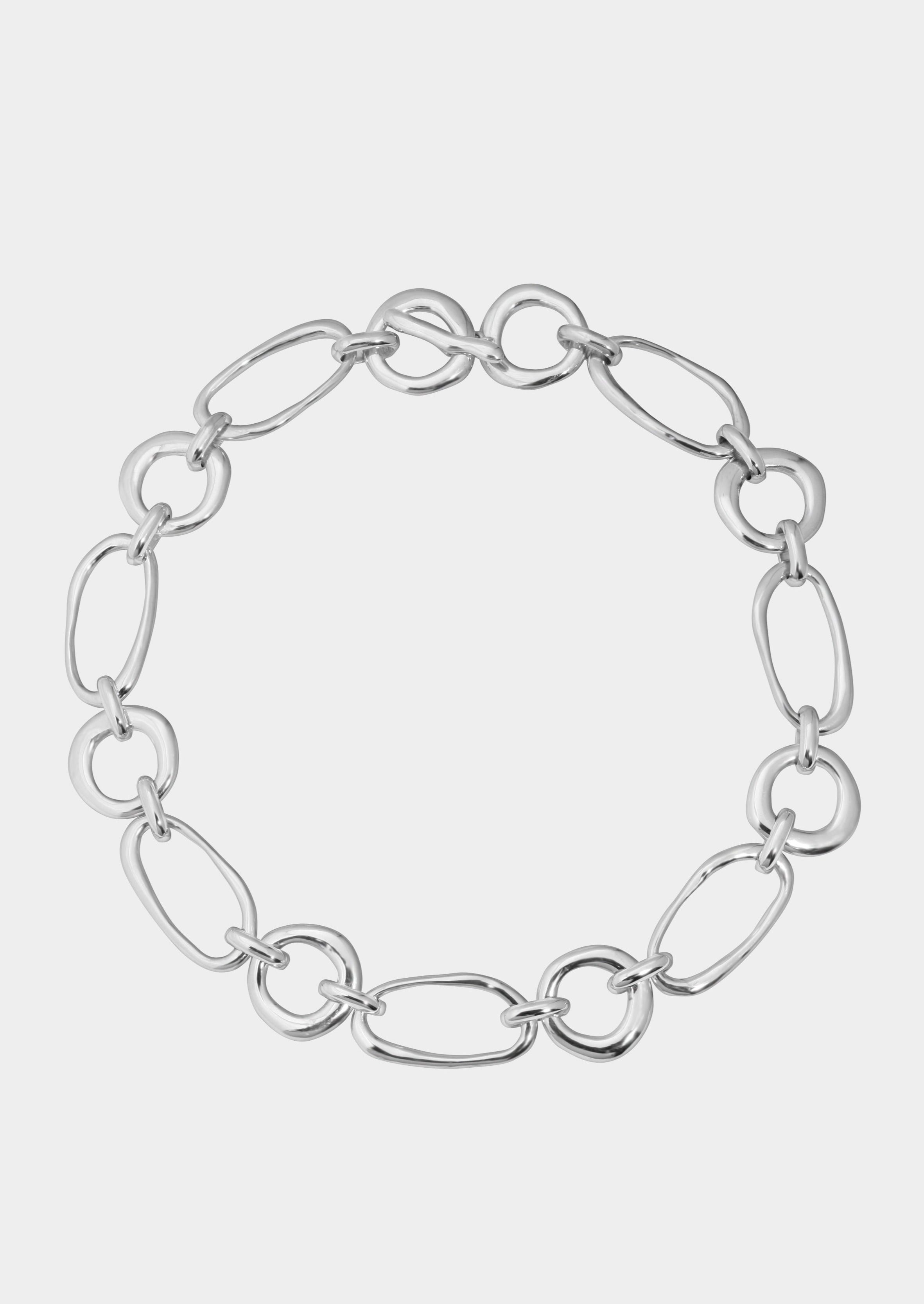 Circle Oval Link Necklace | Sterling Silver