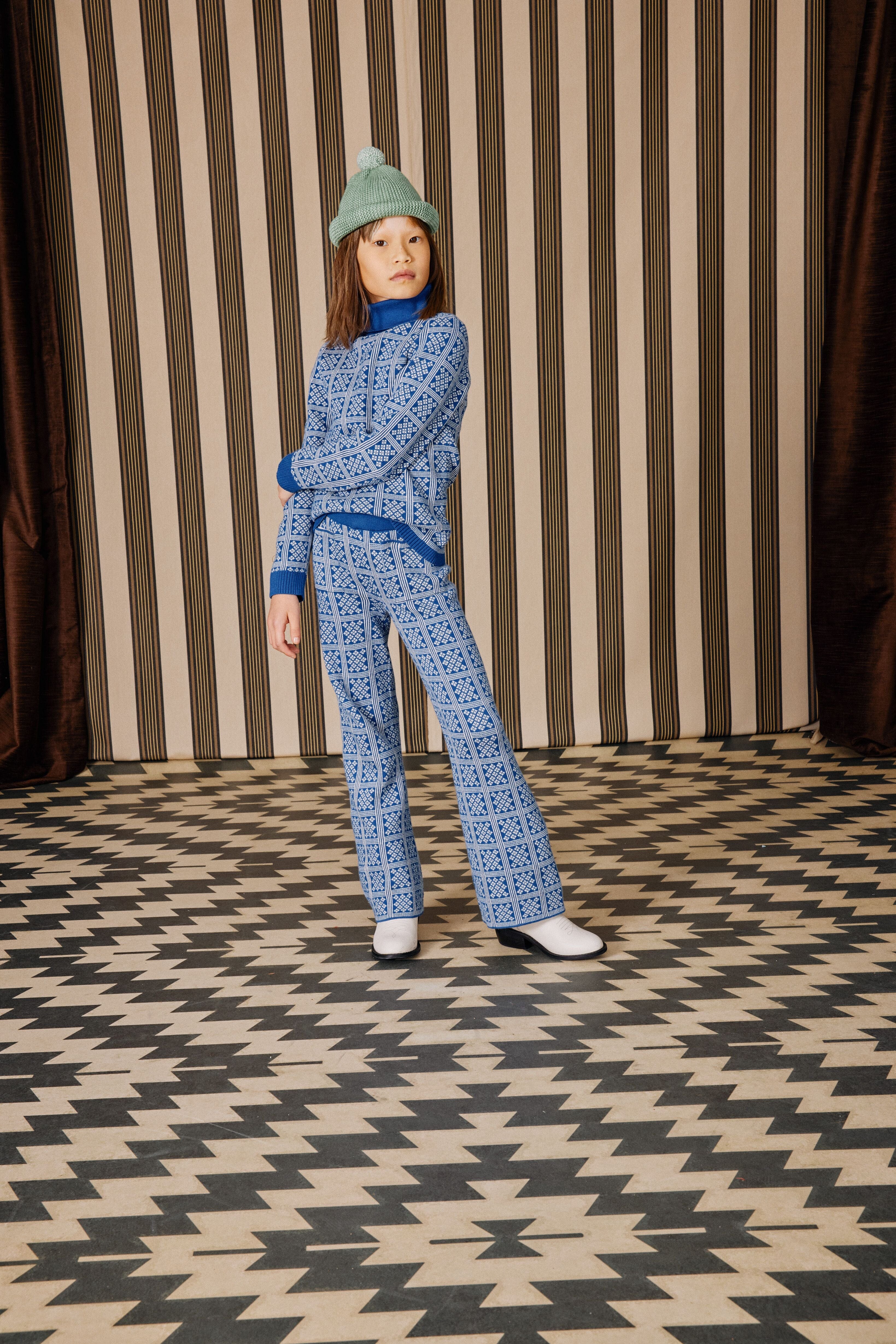 Misha and Puff, Izzy Pant in Blueberry Vintage Grid – CouCou