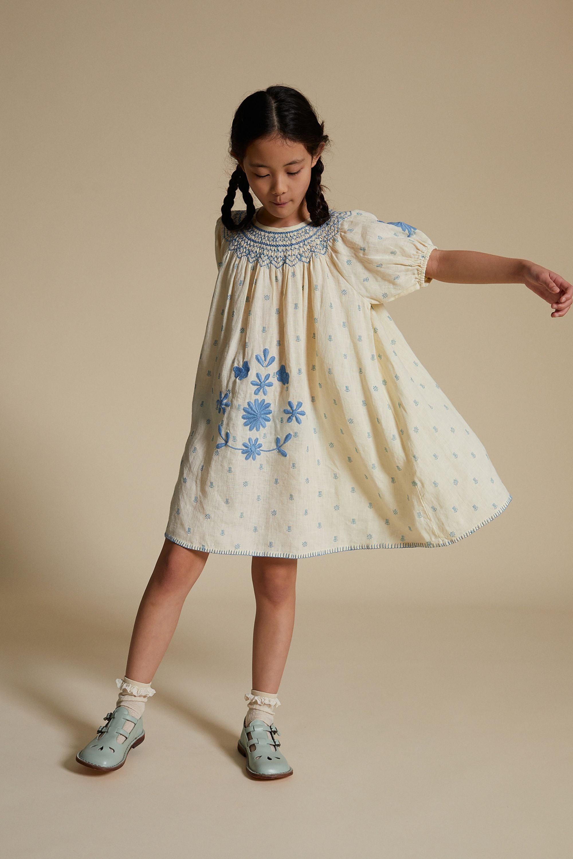 Apolina Cece Dress Folk Calico 7-9Y-