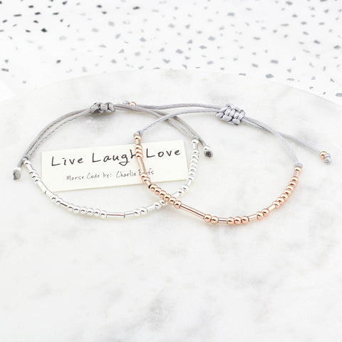 live laugh love bracelet sterling silver