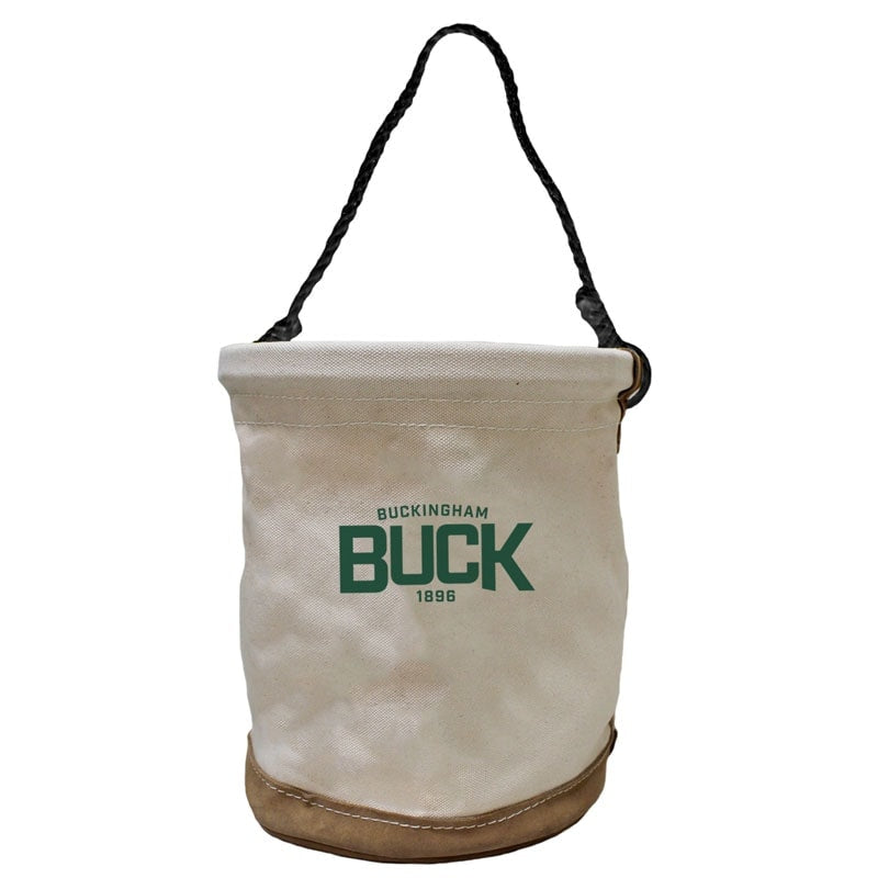12” x 15” Canvas Bucket (Leather Bottom) without Inner Pocket (No Swivel Snap) - 11218