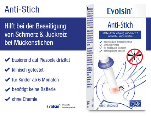 EVOLSIN anti-stab, mosquito bites, mosquito bite reaction, mosquito bite rash