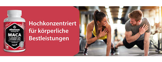 MACA 10:1 high dose + L-arginine + OPC + Vitamins vegan