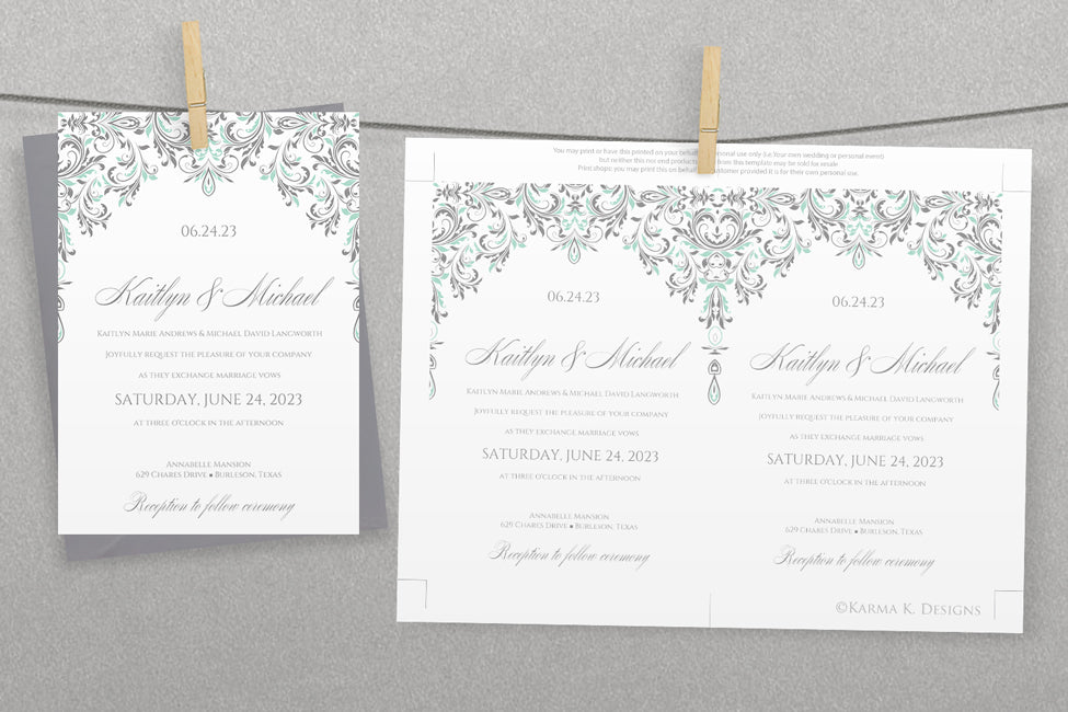 Vintage Wedding Invitation Templates