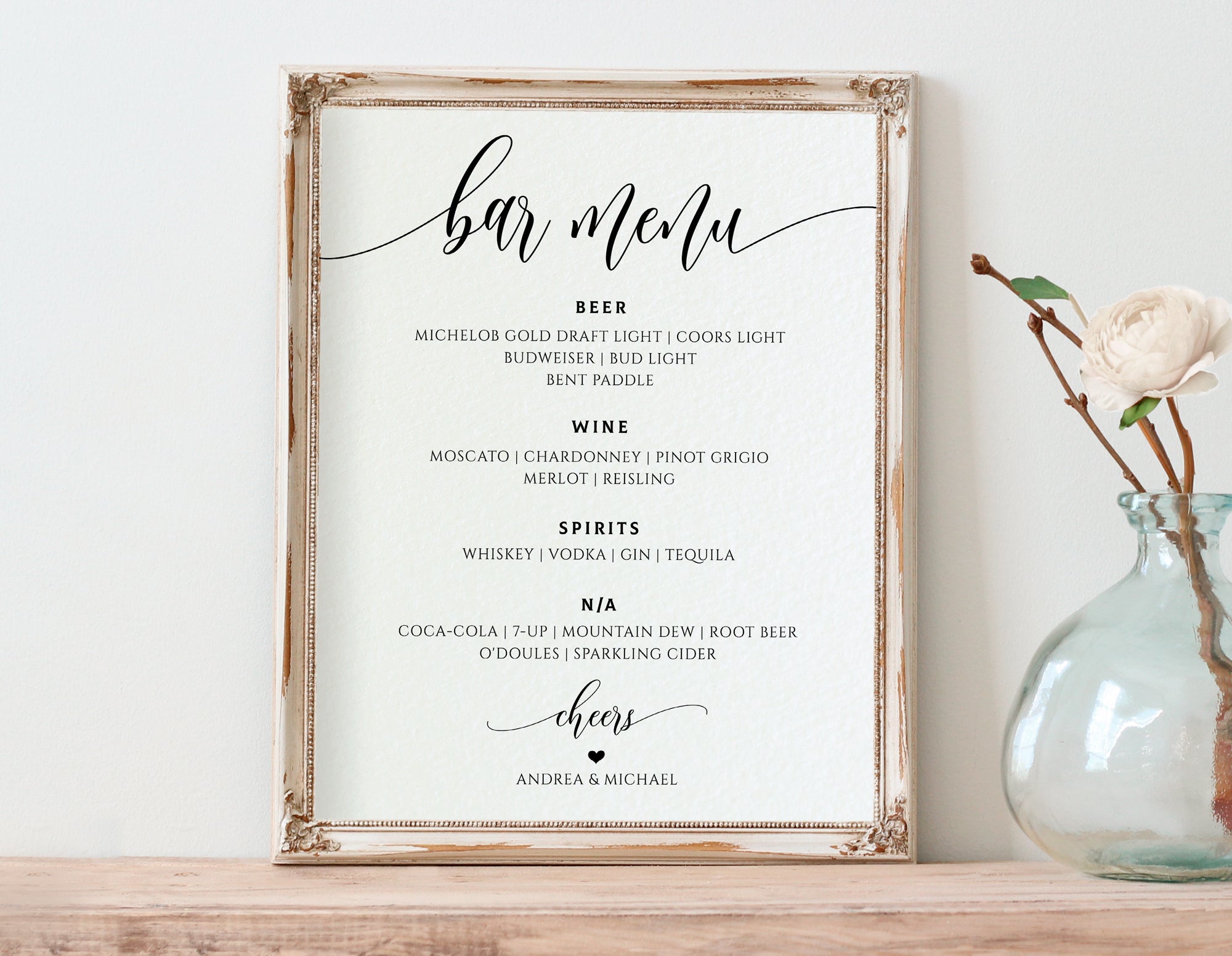 Download Signature Drinks Wedding Sign Instant Download Editable Text