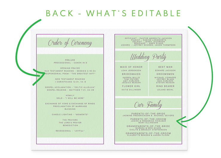 Diy Printable Wedding Program Template Chic Bouquet Booklet