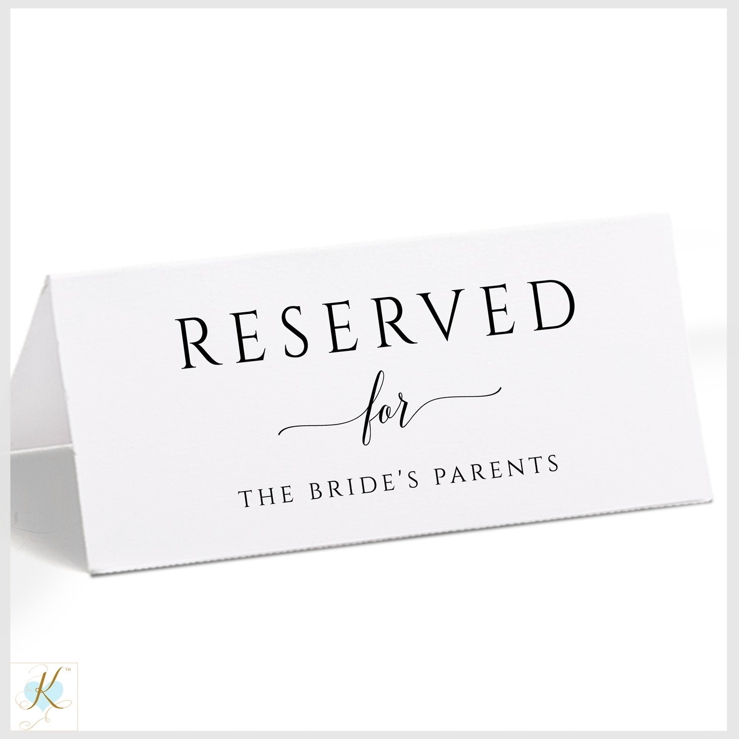 10 x Reserved Signs for Wedding Reception Reserved Table Cards church