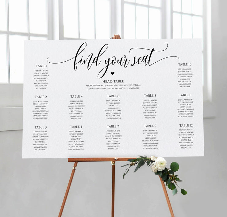 Modern Wedding Seating Chart Marlo Contemporary Bridal Table Seating Chart Template Small Wedding Seating Poster Sign Instant Templett Party Decor Paper Party Supplies Sultraline Id