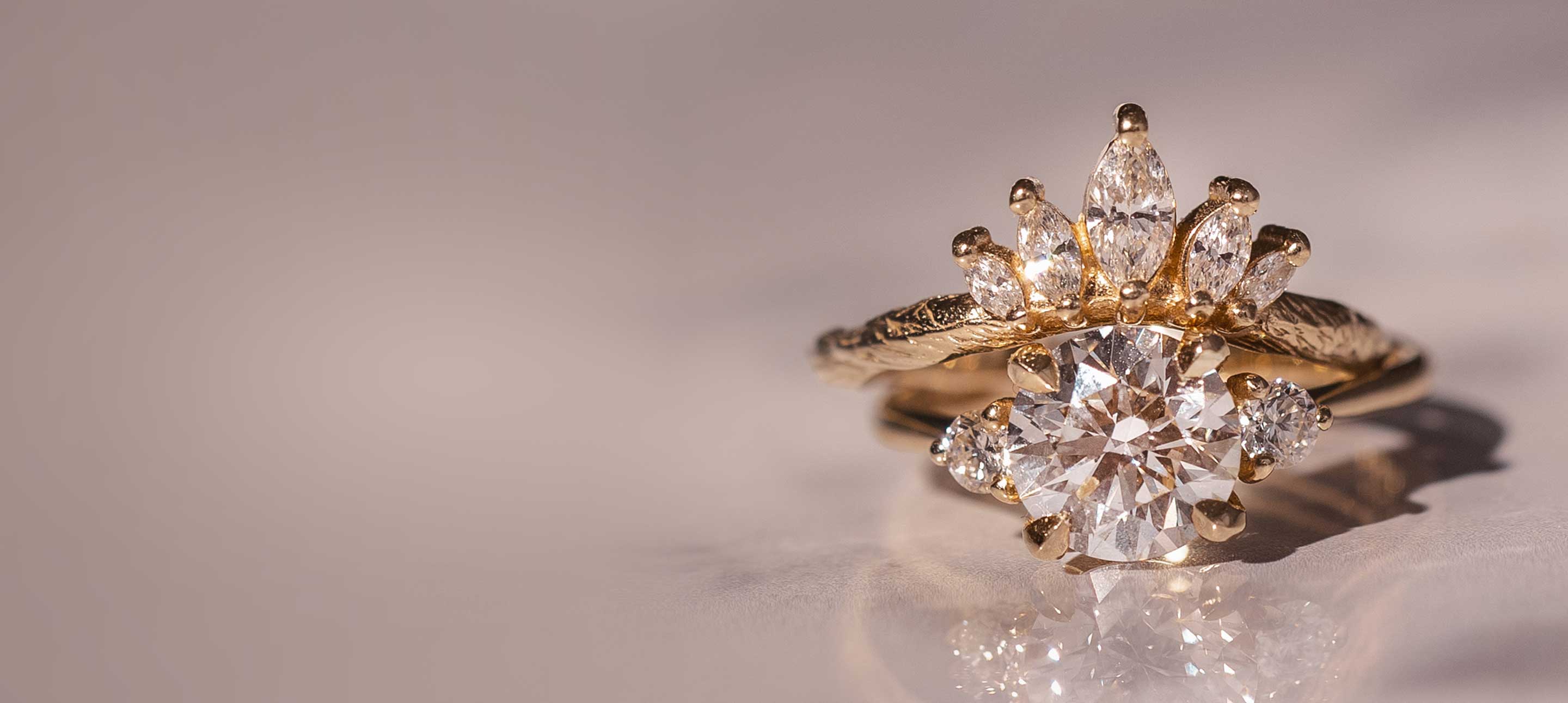 1 Carat Pear Diamond Crossover Bridal Wedding Ring Set - Abhika Jewels