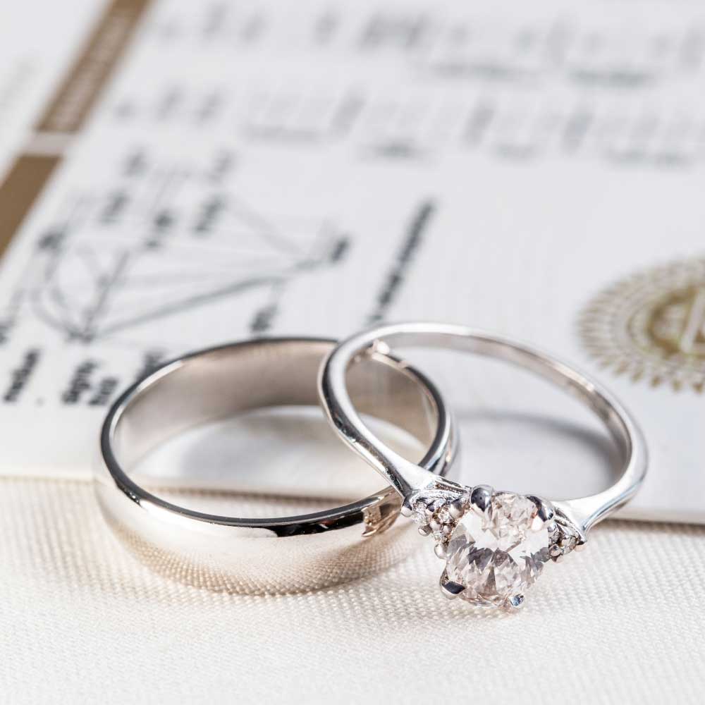 Forever One Moissanite Infinity Engagement Ring Twist Diamond Wedding Band  Full Eternity Bridal Set 8mm Round 3 Stone Ring 14K White Gold