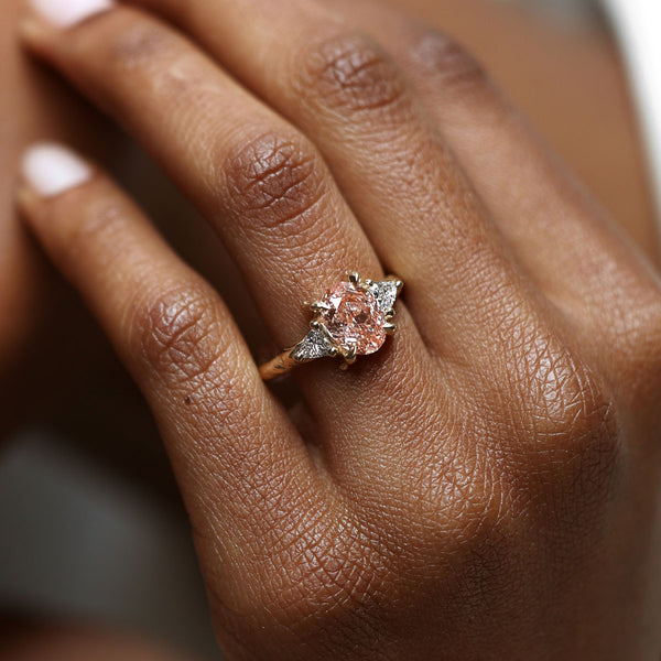 Marquise pink sapphire diamonds detailed engagement ring “Isabella” wi |  sillyshinydiamonds