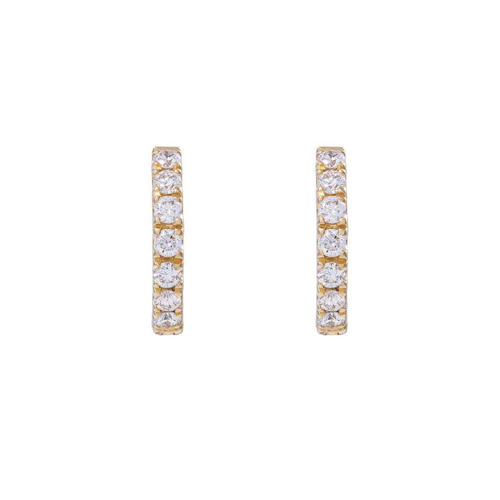 CHUPI | Diamond Eternity Huggies Tiny Hoop Earring - Pair | Solid Gold ...