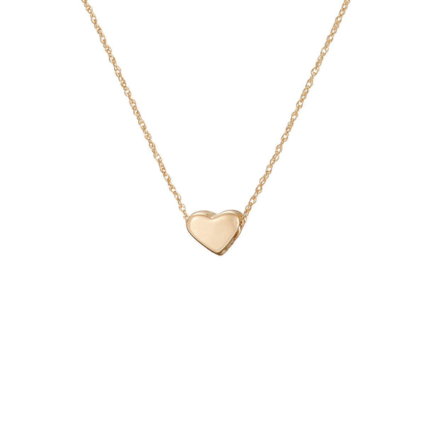 Amazon.com: 14K Solid Gold Heart Necklace for Women, Real Yellow Gold 