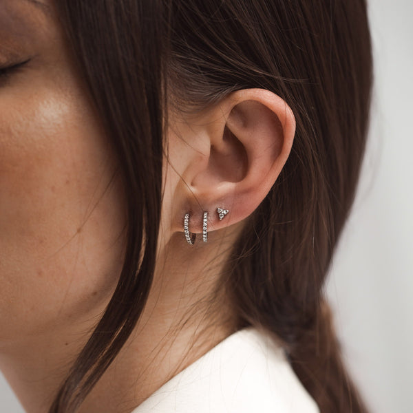 Baguette diamond silver 925 earrings