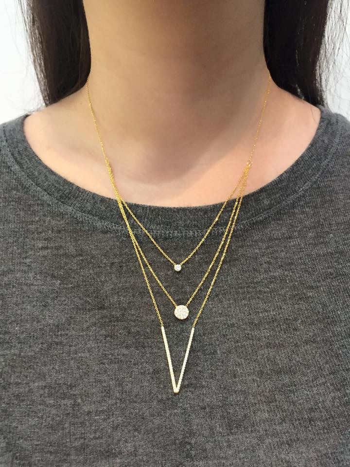 3 Layer Necklace Silver - trends and gems