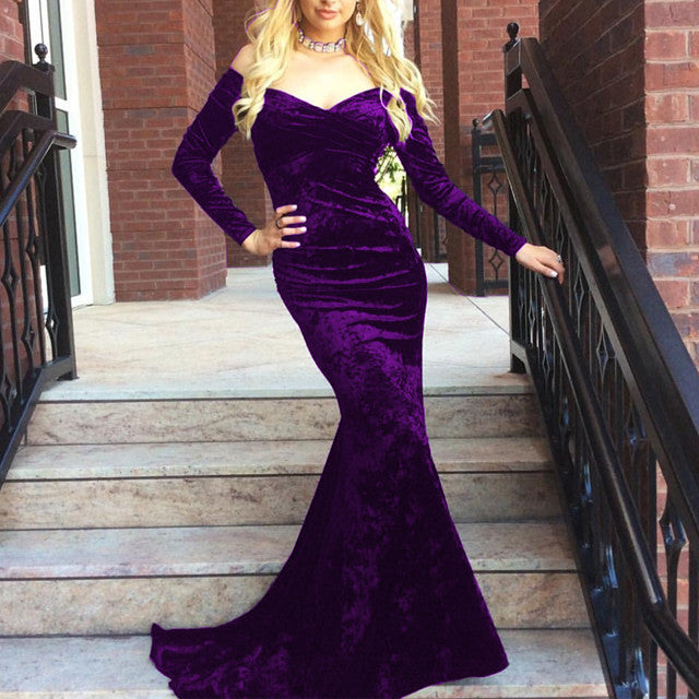 velvet mermaid gown