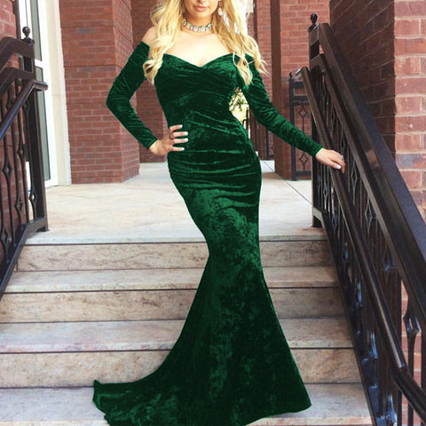 green velvet mermaid dress