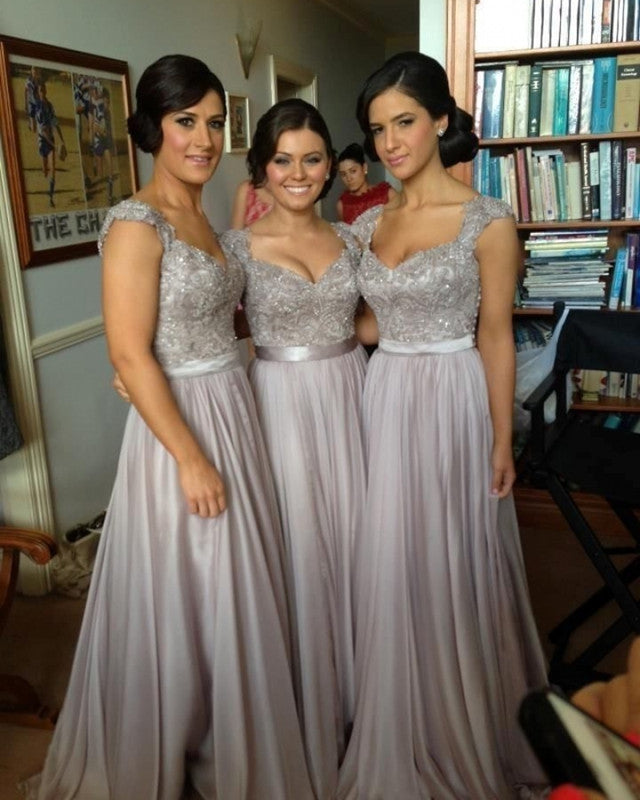 long sleeve silver bridesmaid dresses