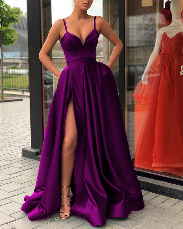 purple formal dress