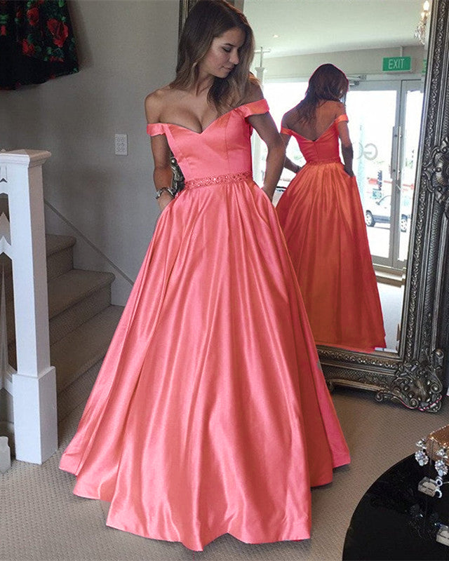 coral satin dress