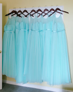 Aqua Blue Bridesmaid Dresses Halter Long Tulle Wedding Party Dress