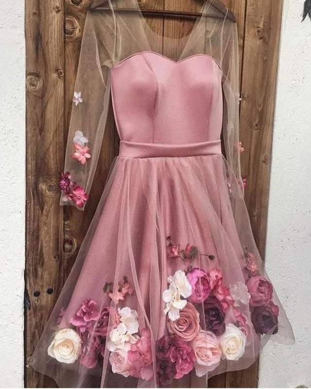flower hoco dress