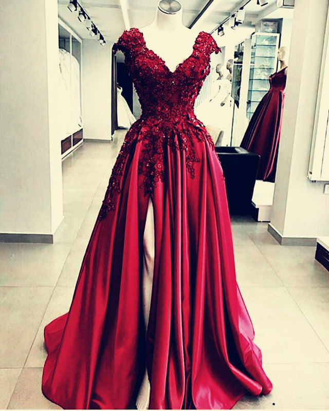 evening gown with split